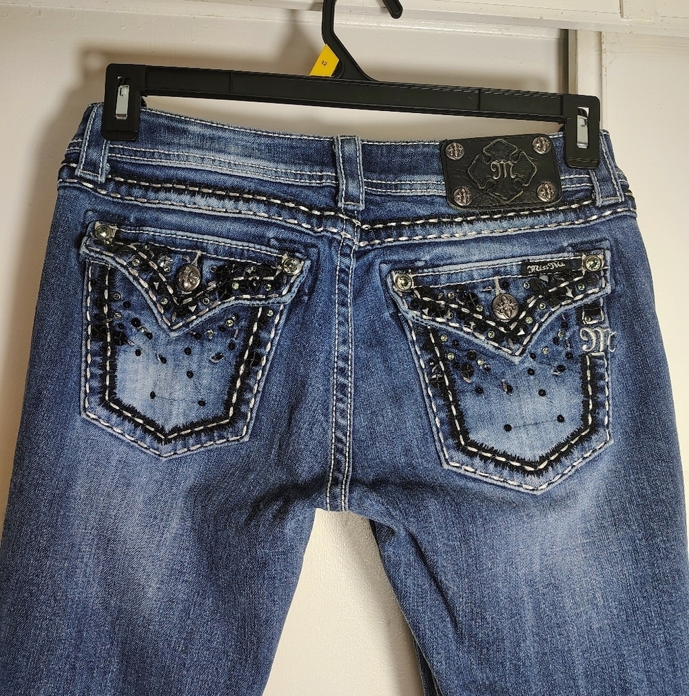 Miss Me women's flare boot low rise Western medium Wash blue sz 29. - Picture 16 of 16